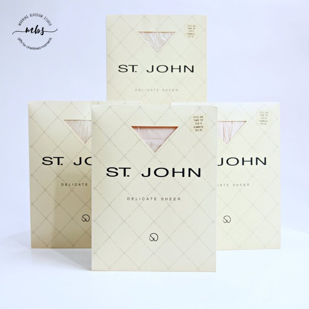 NWT Bundle of 4 St.‎ John Delicate Sheer Toner Top Pantyhose Alabaster Size B